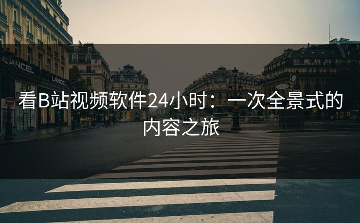 看B站视频软件24小时:一次全景式的内容之旅 看B站视频软件24小时:一次全景式的内容之旅